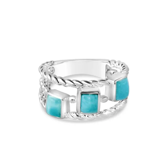 Square Boho Ring - Larimar