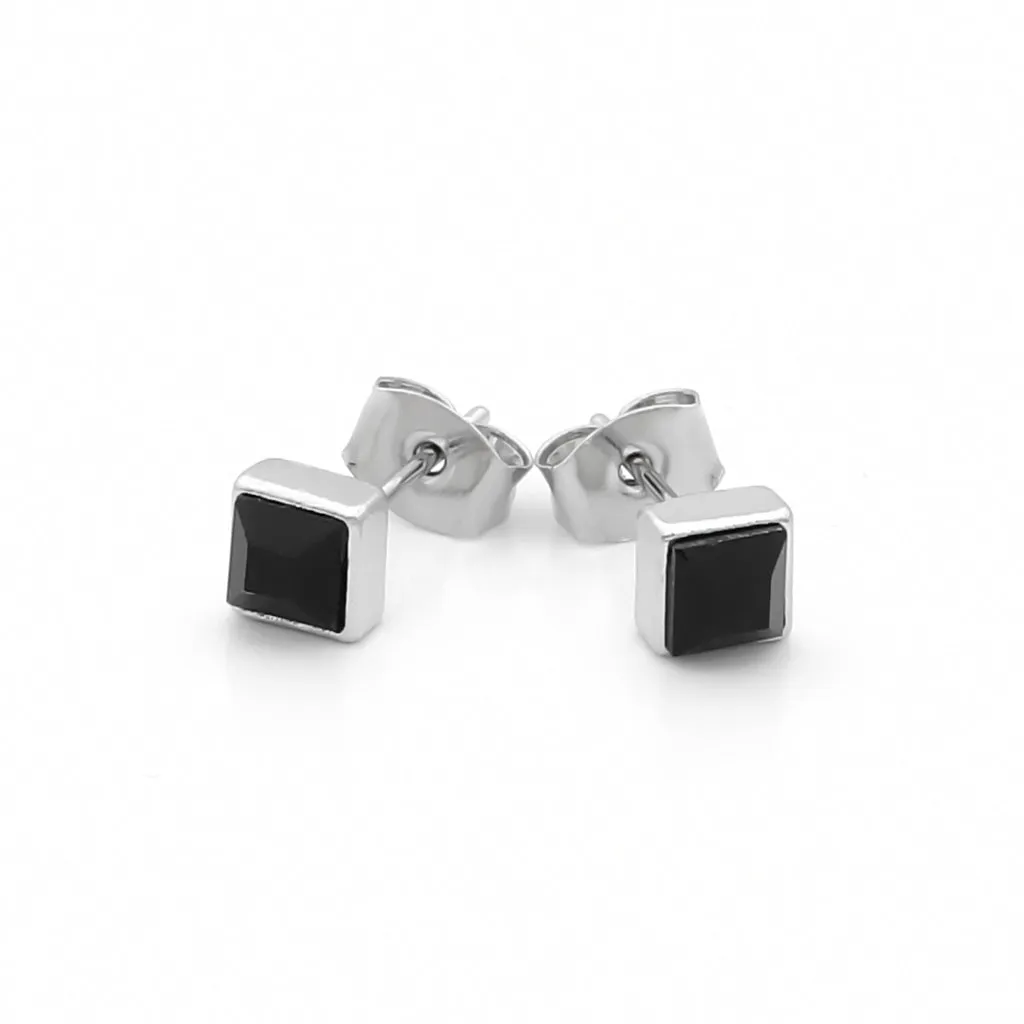 Square Crystal Stud Earrings