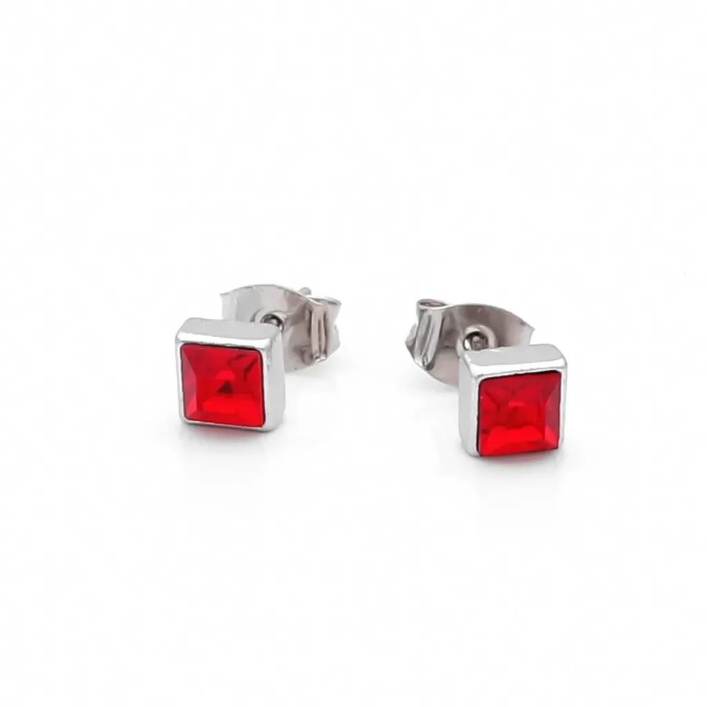 Square Crystal Stud Earrings