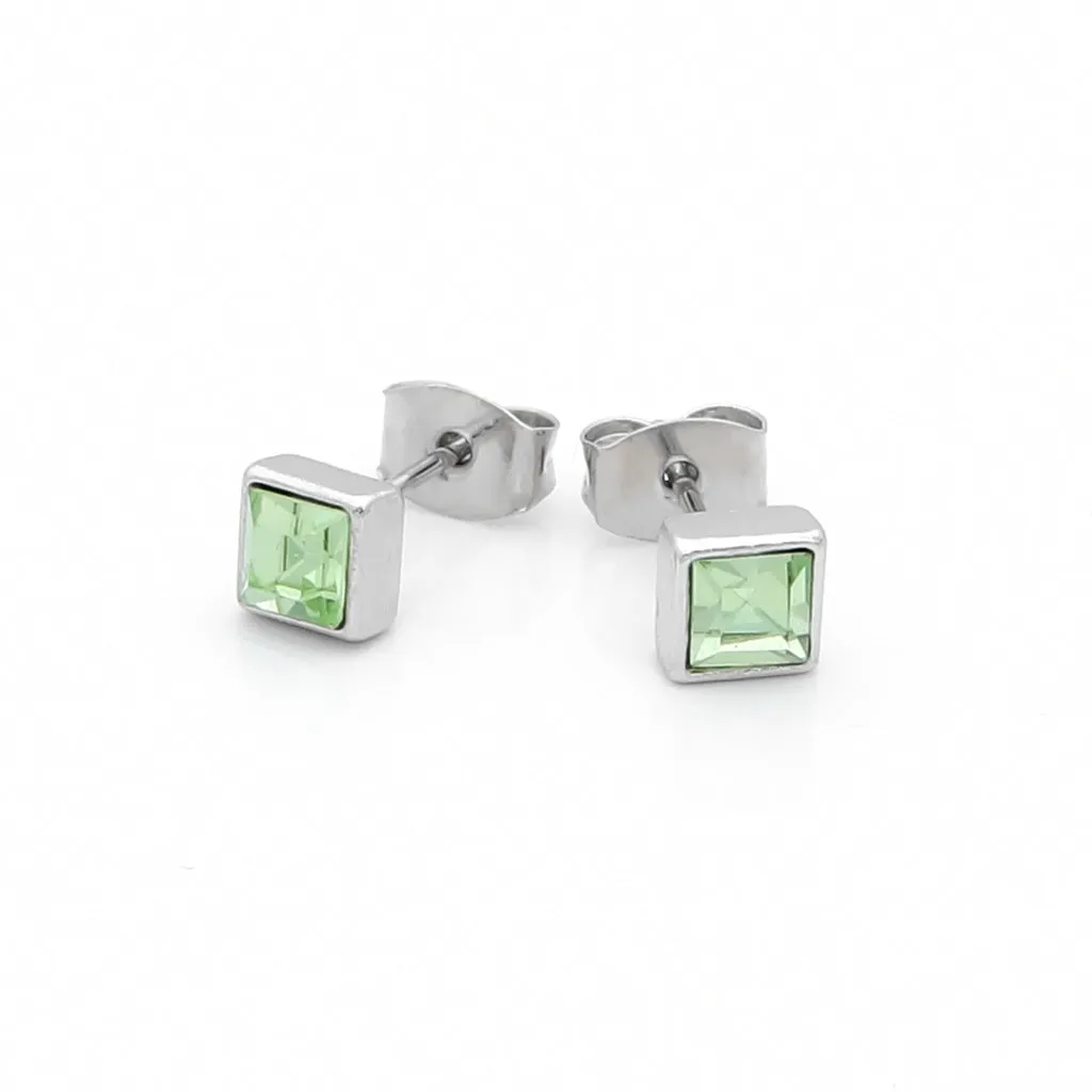 Square Crystal Stud Earrings