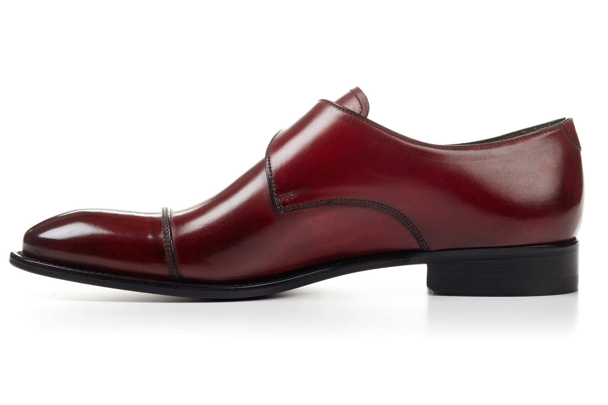 The Olivier Single Monk Strap - Oxblood